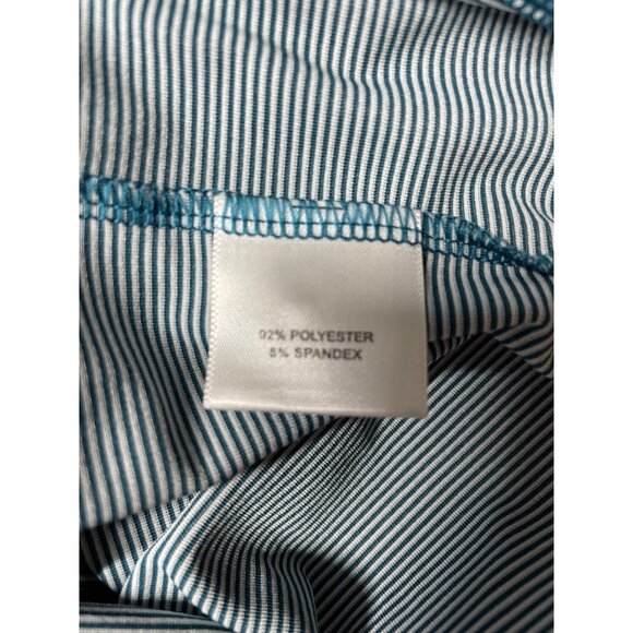 Peter Millar Men's XL Striped Polo Shirt Blue & White Breathable Summer Comfort - Picture 6 of 11